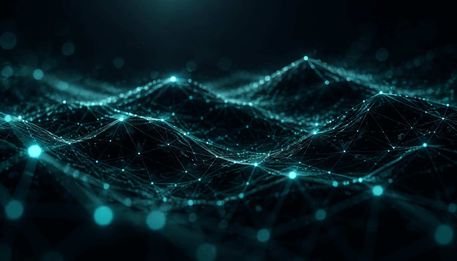 Abstract glowing network representing connected digital experiences